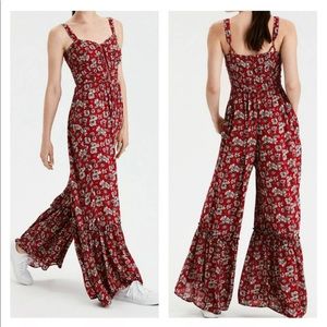 like new american eagle flowy pant romper size 4
